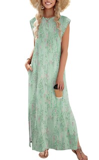 Foto 1 | Foto 1 | Vestido Zeagoo Maxi Floral Sin Mangas Con Bolsillos Para Mujer - Venta Internacional.