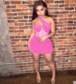Foto 3 | Foto 3 | Vestido Yanfoam Para Mujer Sexy Con Diamantes De Imitación Fiesta Club Nocturno Rosa 2xl - Venta Internacional.