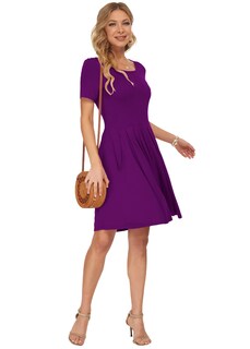 Foto 4 | Foto 4 | Vestido Auselily Para Mujer Manga Corta Verano Largo Hasta La Rodilla - Venta Internacional.