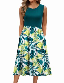 Foto 1 | Foto 1 | Vestido Zeagoo A Line Para Mujer 2025  Longitud Midi Con Bolsillos - Venta Internacional.