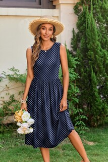 Foto 6 | Foto 6 | Vestido Zeagoo Modesto Casual Holgado Sin Mangas Cuello En O Longitud Media - Venta Internacional.