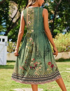 Foto 5 | Foto 5 | Vestido Midi Zeagoo Casual Holgado De Verano Sin Mangas Para Mujer - Venta Internacional.