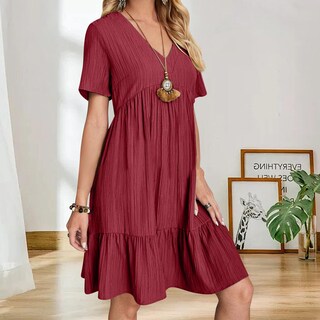Foto 3 | Foto 3 | Vestido De Verano Gchanao 2025 Para Mujer De Manga Corta Con Cuello En V - Venta Internacional.