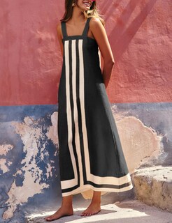 Foto 3 | Foto 3 | Vestido Ailoqing 2025 Para Mujer Bohemio Floral Verano Playa Negro - Venta Internacional.