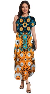 Foto 3 | Foto 3 | Vestido Largo Jeqeocafy Casual De Verano De Manga Corta Para Mujer - Venta Internacional.