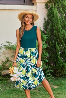 Foto 6 | Foto 6 | Vestido De Verano Zeagoo Elegante Cuello Redondo Sin Mangas En A - Venta Internacional.