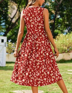 Foto 5 | Foto 5 | Vestido De Verano Zeagoo Vestido Sin Mangas A Media Pierna Sin Mangas Con Estampado Floral - Venta Internacional.