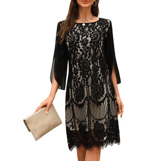Foto 1 | Foto 1 | Vestido De Novia Cooan Encaje Lentejuelas Baile De Graduación Color Negro Almendra - Venta Internacional.