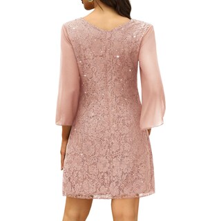 Foto 3 | Foto 3 | Vestido Cooan Para Invitadas A Una Boda Cóctel Y Formal Encaje Y Lentejuelas Para Mujer - Venta Internacional.