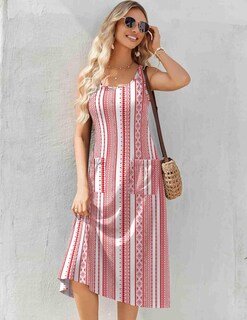 Foto 6 | Foto 6 | Vestido Midi Zeagoo Casual De Verano Con Estampado Floral Con Bolsillos Para Mujer - Venta Internacional.