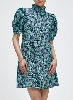 Foto 2 | Foto 2 | Vestido Ladyful Summer Floral De Manga Corta Con Botones Azules Para Mujer - Venta Internacional.