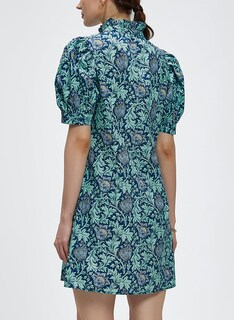 Foto 3 | Foto 3 | Vestido Ladyful Summer Floral De Manga Corta Con Botones Azules Para Mujer - Venta Internacional.