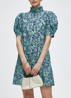 Foto 4 | Foto 4 | Vestido Ladyful Summer Floral De Manga Corta Con Botones Azules Para Mujer - Venta Internacional.