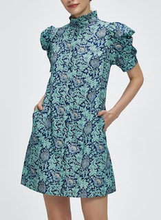 Foto 5 | Foto 5 | Vestido Ladyful Summer Floral De Manga Corta Con Botones Azules Para Mujer - Venta Internacional.