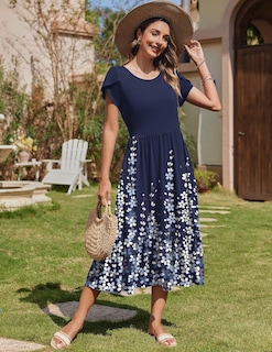 Foto 3 | Foto 3 | Vestido Zeagoo 2025 Con Capas Fluidas Playa Línea A Floral Para Mujer - Venta Internacional.