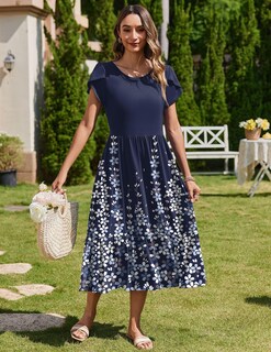 Foto 4 | Foto 4 | Vestido Zeagoo 2025 Con Capas Fluidas Playa Línea A Floral Para Mujer - Venta Internacional.