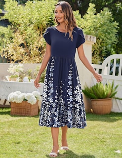 Foto 5 | Foto 5 | Vestido Zeagoo 2025 Con Capas Fluidas Playa Línea A Floral Para Mujer - Venta Internacional.