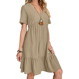 Foto 1 | Foto 1 | Vestido De Verano Gchanao Casual Con Cuello En V Y Manga Corta Para Mujer - Venta Internacional.