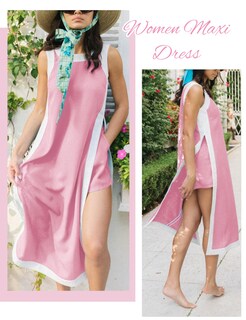 Foto 3 | Foto 3 | Set De 2 Piezas De Vestido Largo Eshesy Para Mujer Color Block Pink - Venta Internacional.