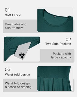 Foto 2 | Foto 2 | Vestido Auselily De Verano Para Mujer Manga Corta Largo Hasta La Rodilla - Venta Internacional.