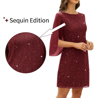 Foto 2 | Foto 2 | Vestido Cooan Con Lentejuelas De Encaje Formal Y Coctel Para Invitadas A La Boda - Venta Internacional.