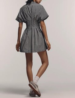 Foto 3 | Foto 3 | Vestido Jeibkouy De Verano De Manga Corta Con Botones En La Parte Delantera A Rayas - Venta Internacional.
