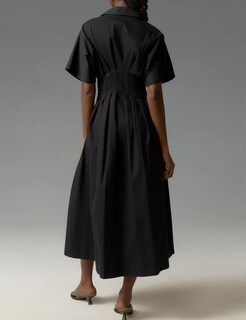 Foto 3 | Foto 3 | Vestido Largo Dsewpaur A Rayas Con Botones En La Parte Delantera Plisado Para Mujer - Venta Internacional.