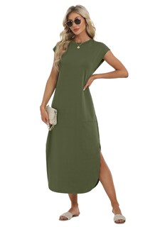 Foto 2 | Foto 2 | Vestido De Verano Himone Vestido De Verano Holgado Casual 2025 Con Bolsillos - Venta Internacional.