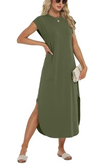 Foto 4 | Foto 4 | Vestido De Verano Himone Vestido De Verano Holgado Casual 2025 Con Bolsillos - Venta Internacional.