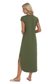 Foto 5 | Foto 5 | Vestido De Verano Himone Vestido De Verano Holgado Casual 2025 Con Bolsillos - Venta Internacional.