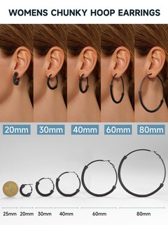 Foto 4 | Foto 4 | Pendientes Prosteel Hoops De Acero Inoxidable De 60 Mm Para Mujer - Venta Internacional.