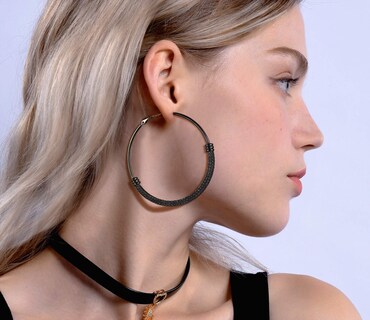 Foto 7 | Foto 7 | Pendientes Prosteel Hoops De Acero Inoxidable De 60 Mm Para Mujer - Venta Internacional.