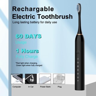 Foto 2 | Foto 2 | Cepillo De Dientes Eléctrico Msetgrd Paquete De 3 Con 6 Modos Y 12 Cabezales - Venta Internacional.