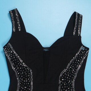 Foto 6 | Foto 6 | Minivestido Jigfar Sexy Y Elegante Con Diamantes De Imitación Sin Mangas Para Mujer - Venta Internacional.