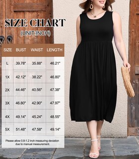 Foto 6 | Foto 6 | Vestido Largo Larace Sin Mangas Con Cuello Redondo Plisado Y Bolsillos - Venta Internacional.