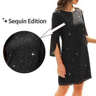 Foto 2 | Foto 2 | Vestido Cooan Para Invitadas A Una Boda Cóctel Y Formal Encaje Y Lentejuelas Para Mujer - Venta Internacional.