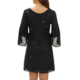 Foto 3 | Foto 3 | Vestido Cooan Para Invitadas A Una Boda Cóctel Y Formal Encaje Y Lentejuelas Para Mujer - Venta Internacional.