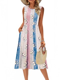 Foto 2 | Foto 2 | Vestido Midi Zeagoo Camiseta Sin Mangas Estampado Floral De Verano Para Mujer - Venta Internacional.