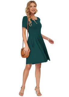 Foto 4 | Foto 4 | Vestido Auselily De Verano Para Mujer Manga Corta Largo Hasta La Rodilla - Venta Internacional.