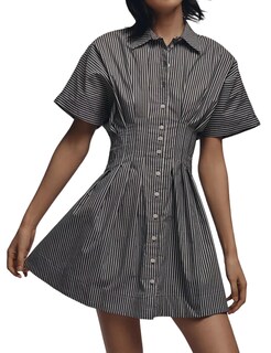 Foto 1 | Foto 1 | Vestido Camisero Synound Para Mujer Con Botones En La Parte Delantera A Rayas - Venta Internacional.