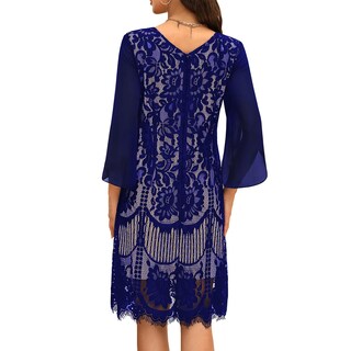 Foto 2 | Foto 2 | Vestido Cooan Para Invitadas A Una Boda Cóctel Y Formal Encaje Y Lentejuelas Para Mujer - Venta Internacional.