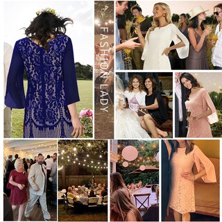 Foto 4 | Foto 4 | Vestido Cooan Para Invitadas A Una Boda Cóctel Y Formal Encaje Y Lentejuelas Para Mujer - Venta Internacional.