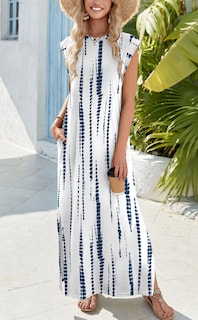 Foto 2 | Foto 2 | Vestido Zeagoo Sin Mangas Con Estampado Floral Para Verano Y Playa Xxl - Venta Internacional.