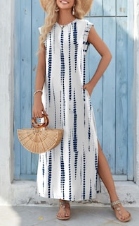 Foto 3 | Foto 3 | Vestido Zeagoo Sin Mangas Con Estampado Floral Para Verano Y Playa Xxl - Venta Internacional.