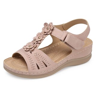Foto 1 | Foto 1 | Sandalias Con Cuña Shibever Dressy Para Mujer Talla 9 Rosa - Venta Internacional.
