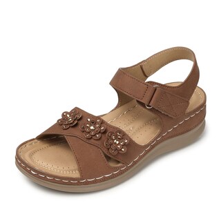 Foto 1 | Foto 1 | Sandalias De Cuña Shibever Con Plataforma Baja De Verano Marrón Oscuro Para Mujer - Venta Internacional.
