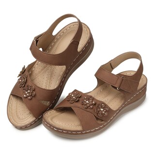 Foto 6 | Foto 6 | Sandalias De Cuña Shibever Con Plataforma Baja De Verano Marrón Oscuro Para Mujer - Venta Internacional.