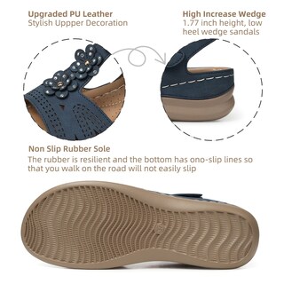 Foto 5 | Foto 5 | Sandalias Con Cuña Shibever Para Mujer Talla 7 Color Azul - Venta Internacional.