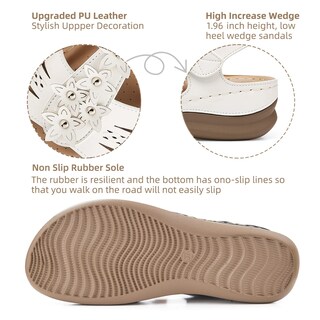 Foto 3 | Foto 3 | Sandalias Con Cuña Shibever Blancas Para Mujer Talla 10 - Venta Internacional.