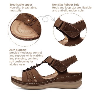 Foto 2 | Foto 2 | Sandalias Con Cuña Shibever Dressy Para Mujer  Talla 7  Color Marrón - Venta Internacional.